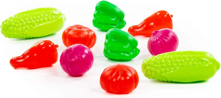 Realistic shapes and bold colors