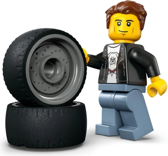 Vairuotojo minifigūrėlė ir lenktynių priedai