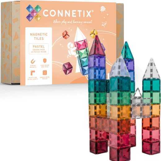 Connetix Pastel Square Pack magnetic construction set 40 pieces