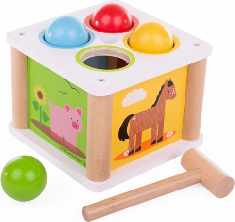 Bigjigs Baby medinė kalimo dėlionė „Farma“