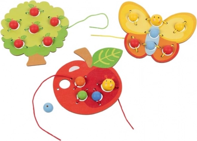 Set of Wooden Lacing Toys – 3 pcs