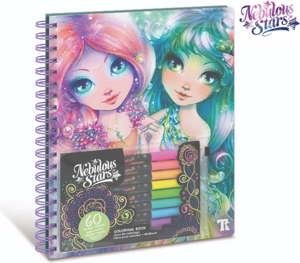 Nebulous Stars Coloring Book with Black Pages