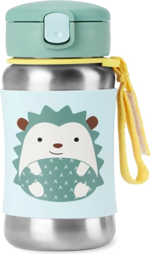 Skip Hop Spark Style nerūdijančio plieno gertuvė su šiaudeliu Ežiukas 350 ml