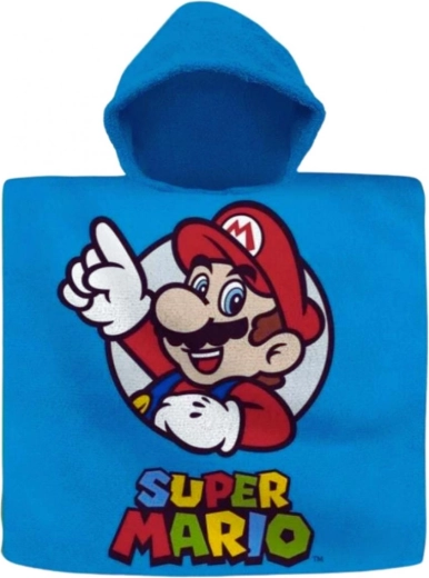 Vaikiškas pončas-rankšluostis su gobtuvu Super Mario (Euroswan) – 1 vnt.