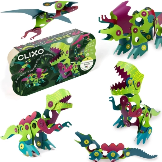 Clixo magnetinis konstruktorius DINO, 36 dalys
