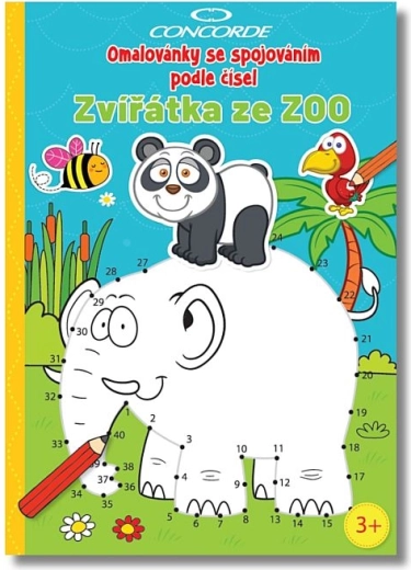 Spalvinimo knygelė jungimas pagal skaičius CONCORDE – zoologijos sodo gyvūnėliai