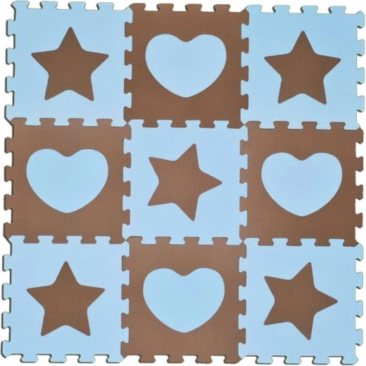Foam puzzle stars and hearts blue