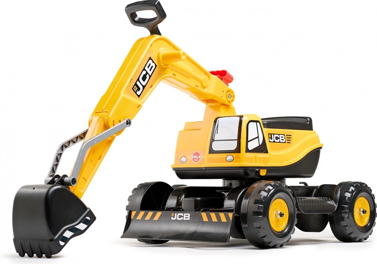 Vaikiškas važinėjamas ekskavatorius JCB su besisukančia strėle ir šalmu FALK