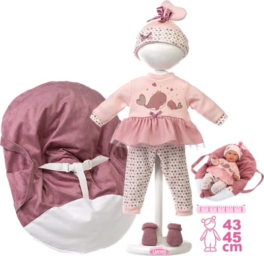 Llorens drabužėlis lėlei New Born 40–42 cm su nešykle