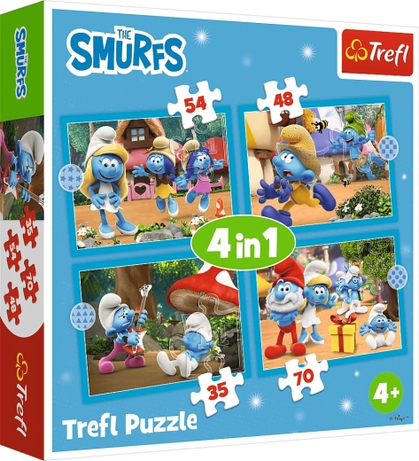 TREFL dėlionė Smurfų kaimelis 4 viename