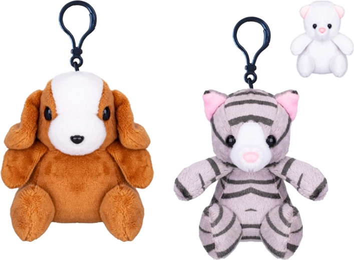 Plush keychain with carabiner for kids