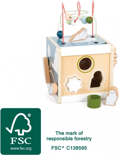 Small foot motor skills cube arctic made of FSC wood