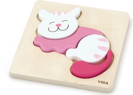 Wooden Puzzle for Children Kitten Viga