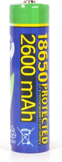 Li-ion akumuliatorius 18650 3,7 V 2600 mAh su apsauga