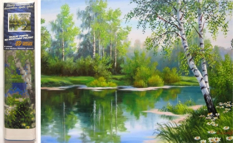 Deimantinė tapyba „Pavasario peizažas“ 30x40 cm
