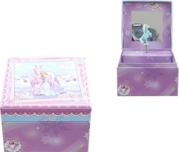 Muzikinė papuošalų dėžutė su princese ir arkliu