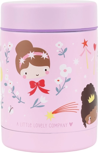 A Little Lovely Company Insulated Stainless Steel Food Container with Princesses