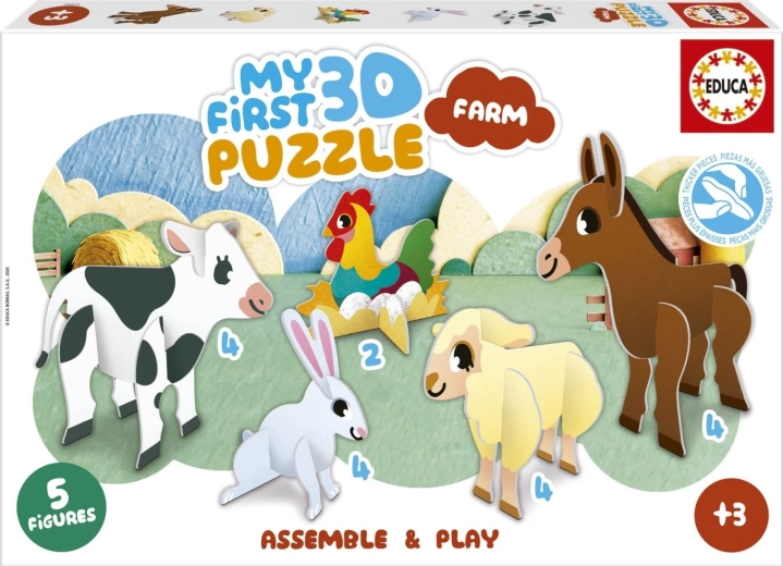 EDUCA My First 3D Puzzle Farm 5 in 1