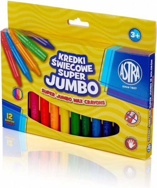 Astra Super Jumbo vaško kreidelės, 12 vnt.