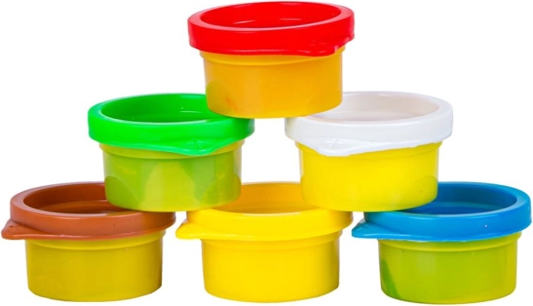 6 minkšto plastilino spalvos begalinėms kombinacijoms