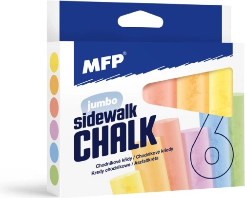 Sidewalk round chalks 6 pcs – mixed colors