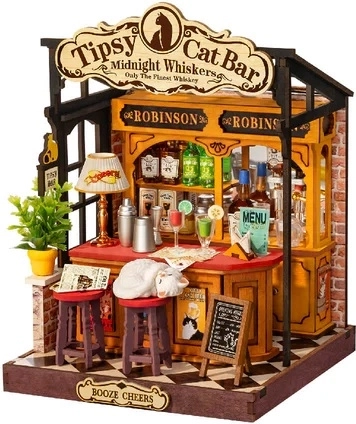 RoboTime Rolife DIY miniatiūrinis namelis Tipsy Cat Bar
