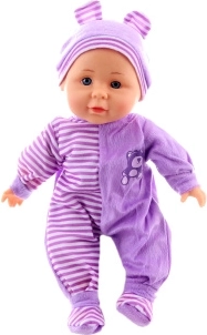 Kalbanti lėlė kūdikis 30 cm – violetiniai drabužėliai