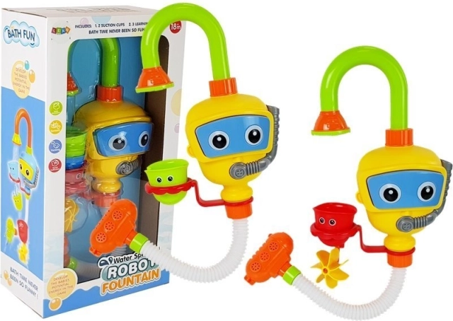 Colorful Bath Robot with Waterfall and Cups