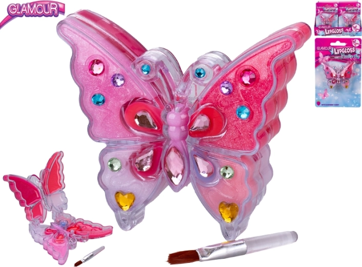 Vaikiškas lūpų blizgis drugelio formos „Glamour“, 7 cm