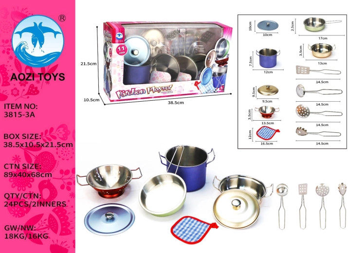 Colorful Children's Metal Cookware Set