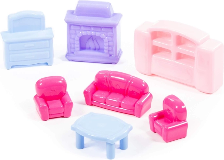 Dollhouse furniture – colorful 7-piece set
