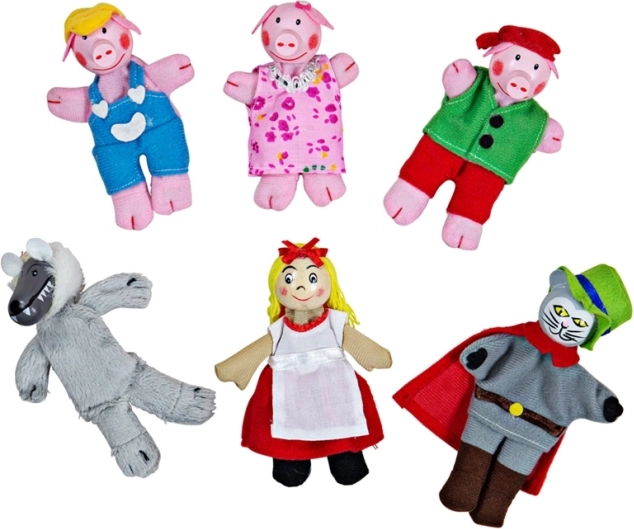 Pasakų personažų pirštinės lėlės Bigjigs Toys