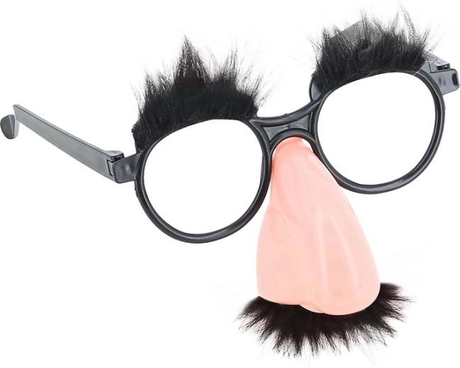Glasses with a moustache for costumes and new roles