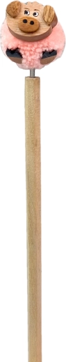 Wooden pen with piglet pom-pom