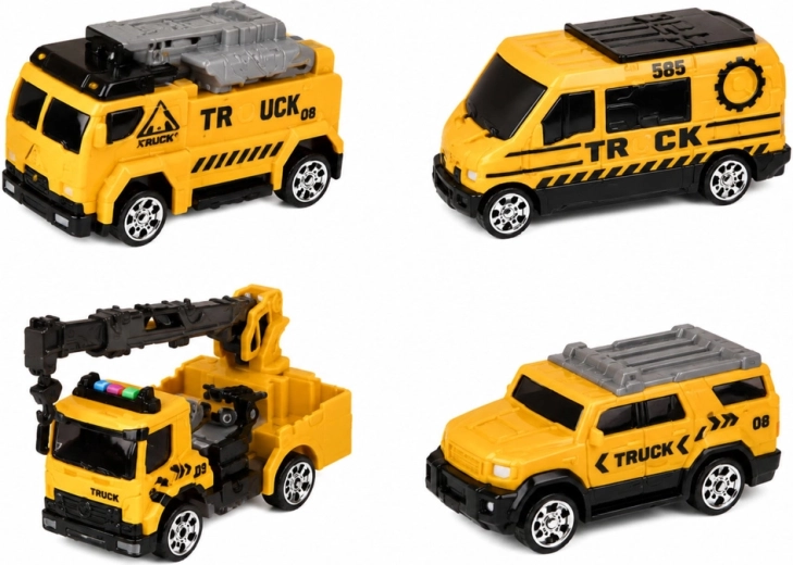 Komplekte 4 mini statybinės transporto priemonės