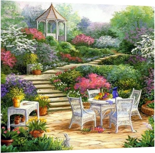 Deimantinė mozaika „Pusryčiai altanoje“ 30 × 40 cm