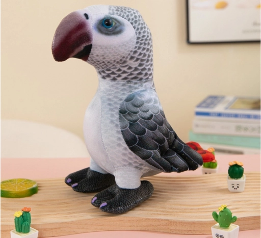 Plush Grey Parrot 20 cm