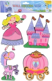 Putplasčio sieninė dekoracija su princesės motyvu