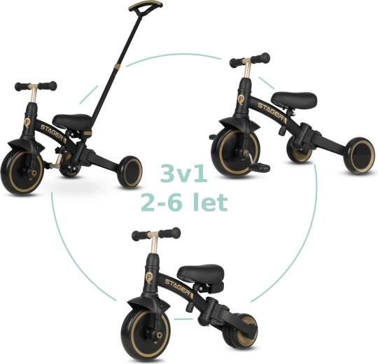 Qplay triratis Stager 3in1 rudas – Platinum