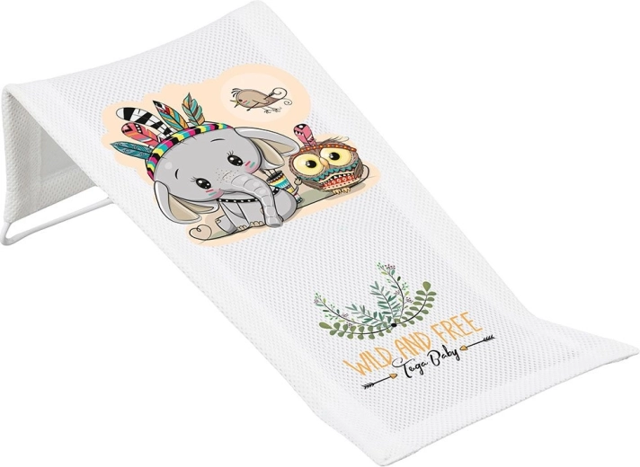 Audininis maudymo gultelis kūdikiui Wild & Free – drambliukas, baltas