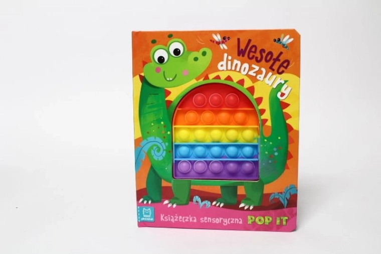 Linksmi dinozaurai – sensorinė knygelė su Pop It