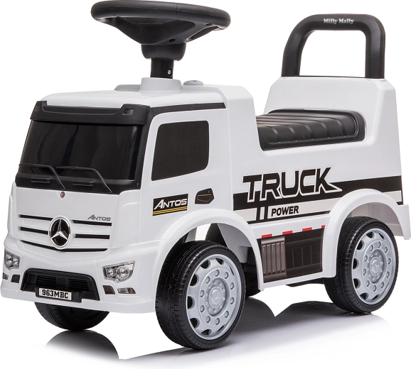 Milly Mally vaikiškas paspirtukas-stumdukas Mercedes-Benz Antos baltas