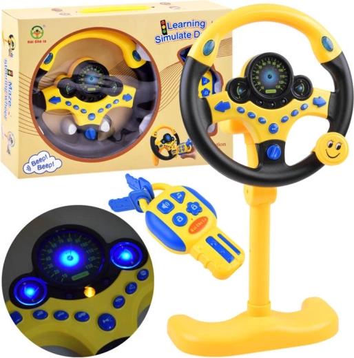 Interactive steering wheel on stand + remote button sounds ZA3965