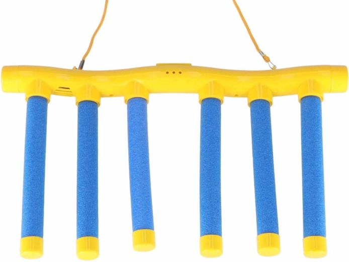 Reflex training with 6 falling sticks