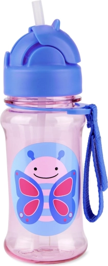 Skip Hop Zoo tritaninis buteliukas su šiaudeliu 355 ml Drugelis
