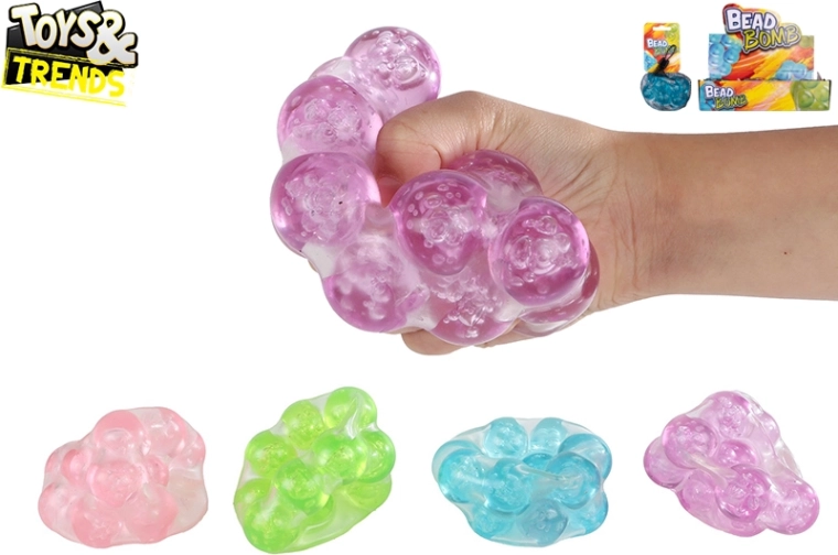 Antistresinis kamuoliukas su traškančiais rutuliukais 9 cm TOYS&TRENDS