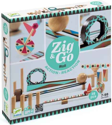 Djeco Zig & Go Wooden Marble Run, 28 Pieces