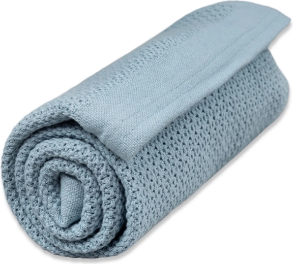 Vinter & Bloom blanket Soft Grid Organic dim blue