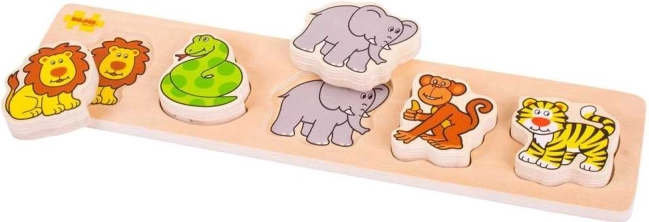 Bigjigs Baby medinė safari dėlionė