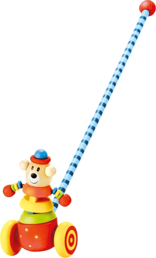 Bino wooden push-along toy Bear on a stick
